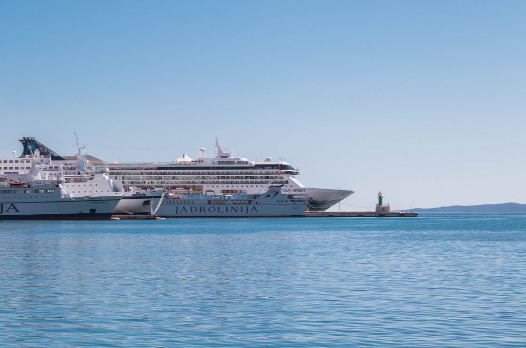 Cruise ships in the port of Split in Croatia