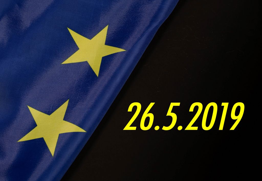 Datum der Europawahl mit der Flagge der Europäischen Union