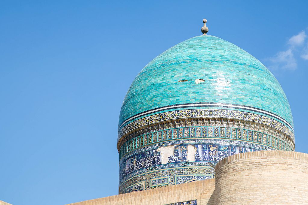 Dome of a madrasah, Bukhara Uzbekistan. Unesco World Heritage.