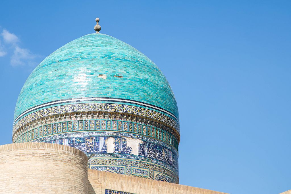 Dome of a madrasah, Bukhara Uzbekistan. Unesco World Heritage. (Flip 2019)