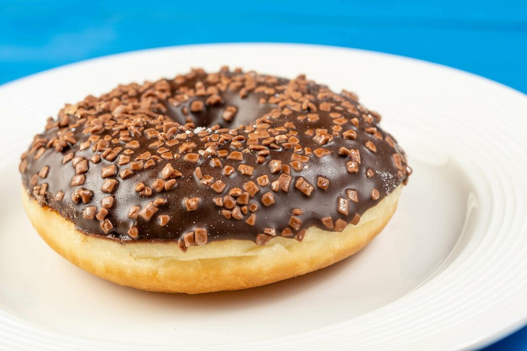 Donut with Chocolate Topping on the plate (Flip 2019)