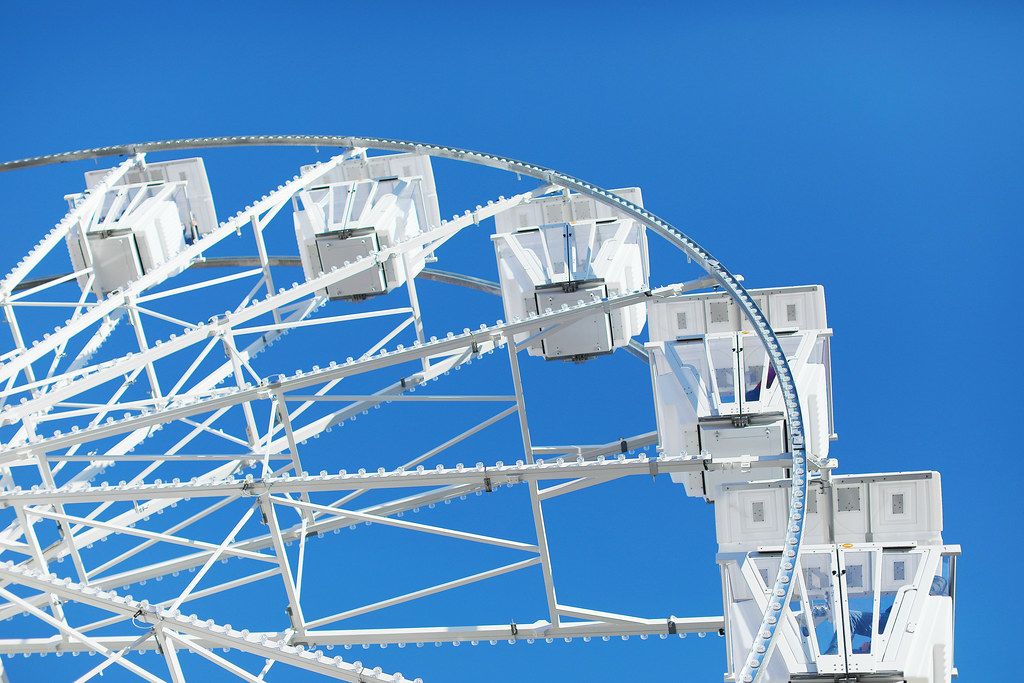 Ferris wheel, close-up view