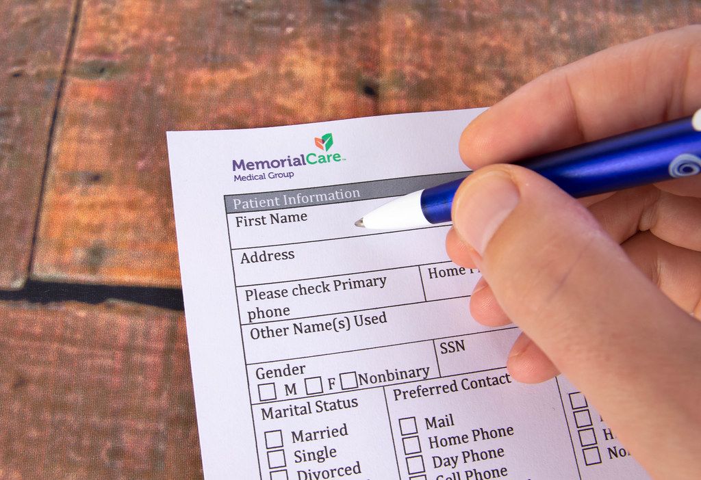 Filling out Patient Registration form