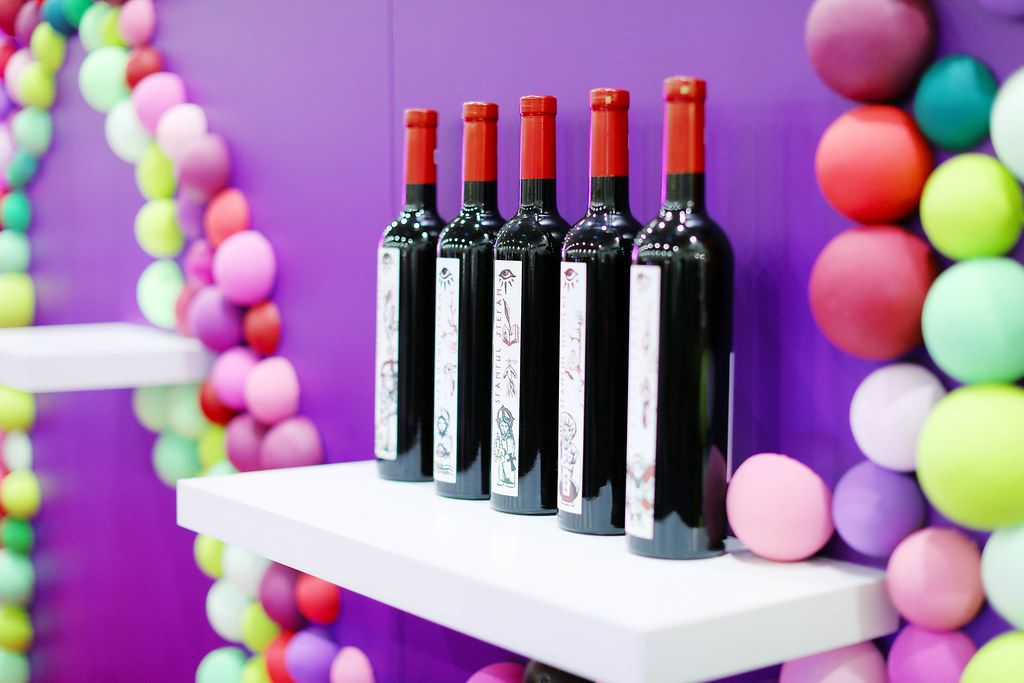 Five bottles of red wine at GoodWine, Wine Fair