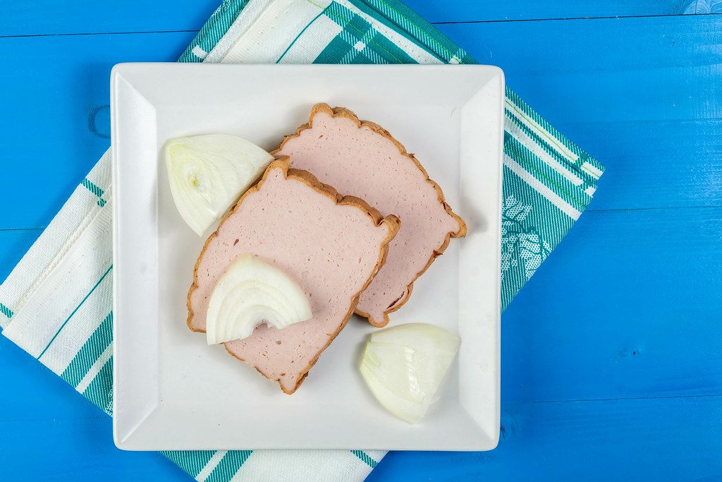Flat lay above Meatloaf slices on the plate (Flip 2019)