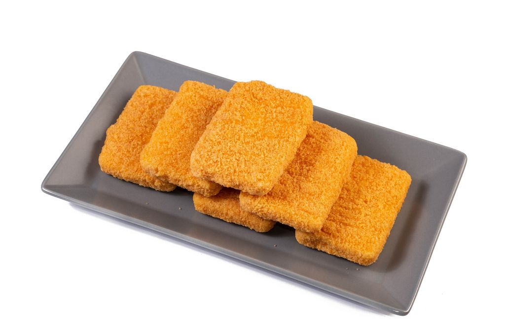 Fried Cheese above white background