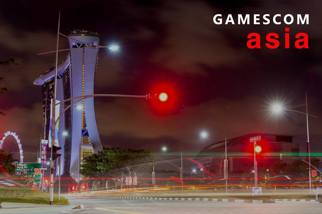 Gamescom asia in in Singapur (Singapore) Marina Sands Bay Hotel: Long Exposure