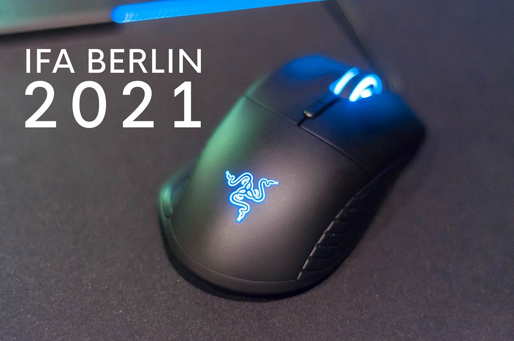 Gaming Mouse by Razer with blue light and next to the title 
