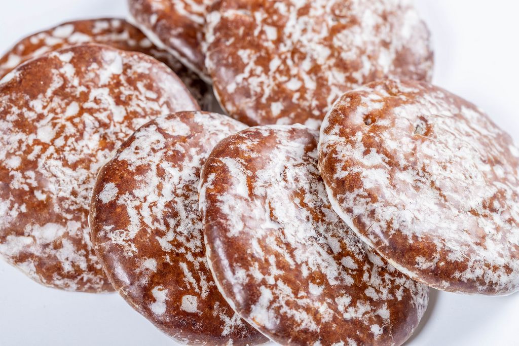 Gingerbread round cookie on white background (Flip 2019) (Flip 2019) Flip 2019