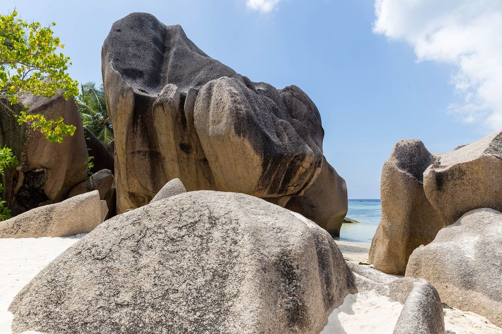 Granite rocks at Anse Source d'Argent Beach in La Digue, Seychelles