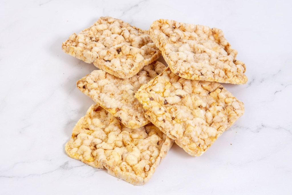 Healthy Corn Crackers on the white background