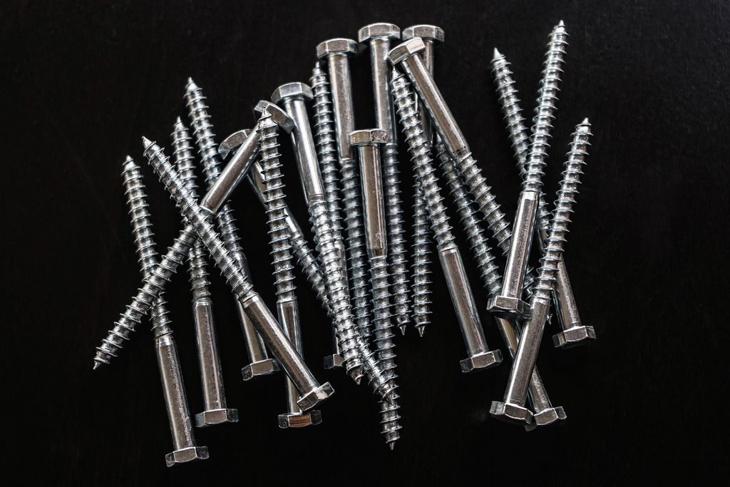 High Angle View on a Pile of Screws