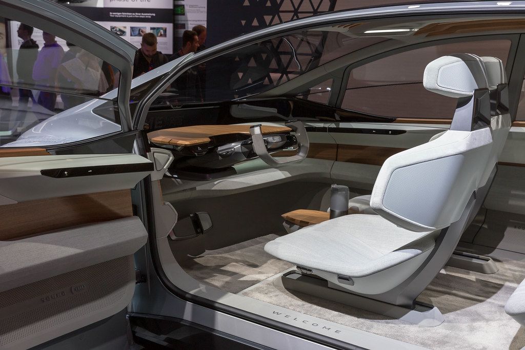 Interior design of the electric car e-tron AI:ME for autonomous driving by Audi