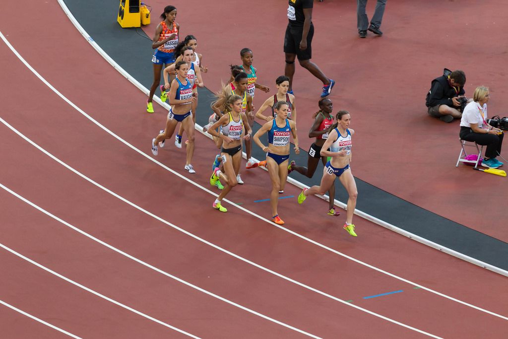 Konstanze Klosterhalfen, Jennifer Simpson und weitere 1500-Meter-Läuferinnen bei den IAAF Leichtathletik-Weltmeisterschaften 2017 in London
