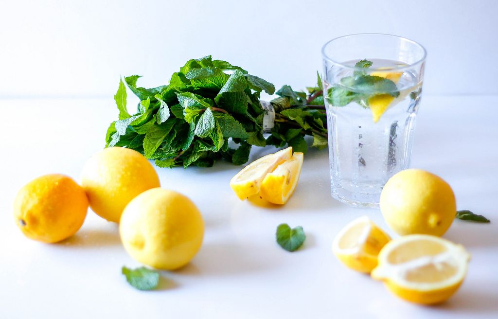 Lemon Water in a Glass