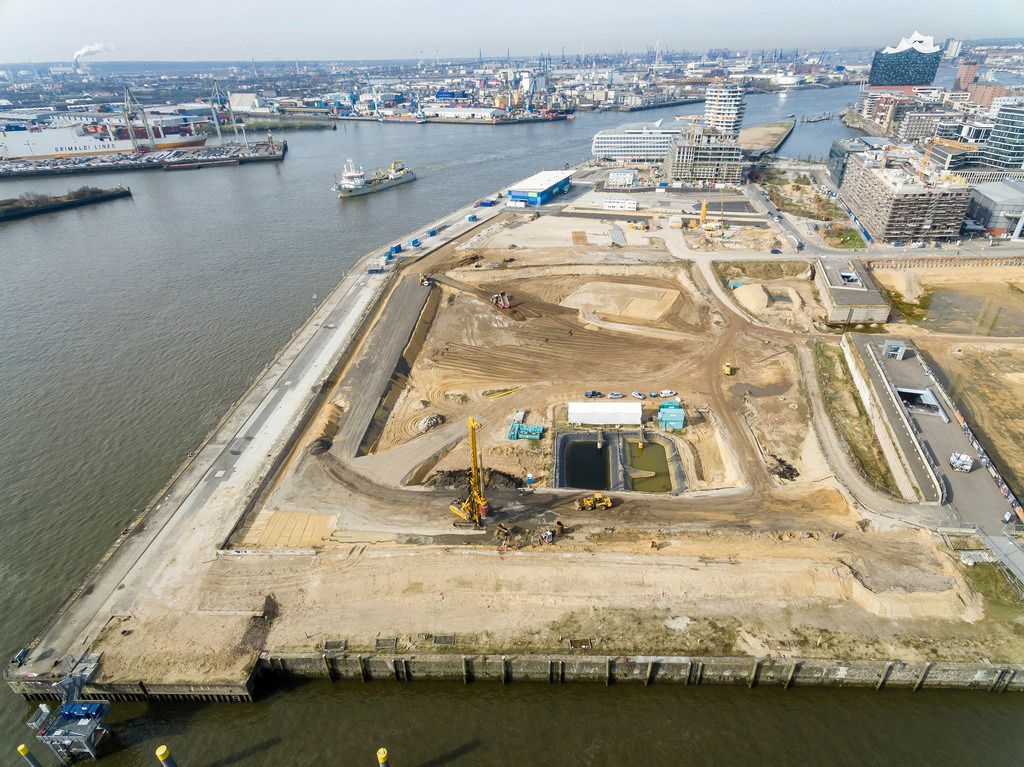 Luftbild: Baustelle Hamburg-Strandkai