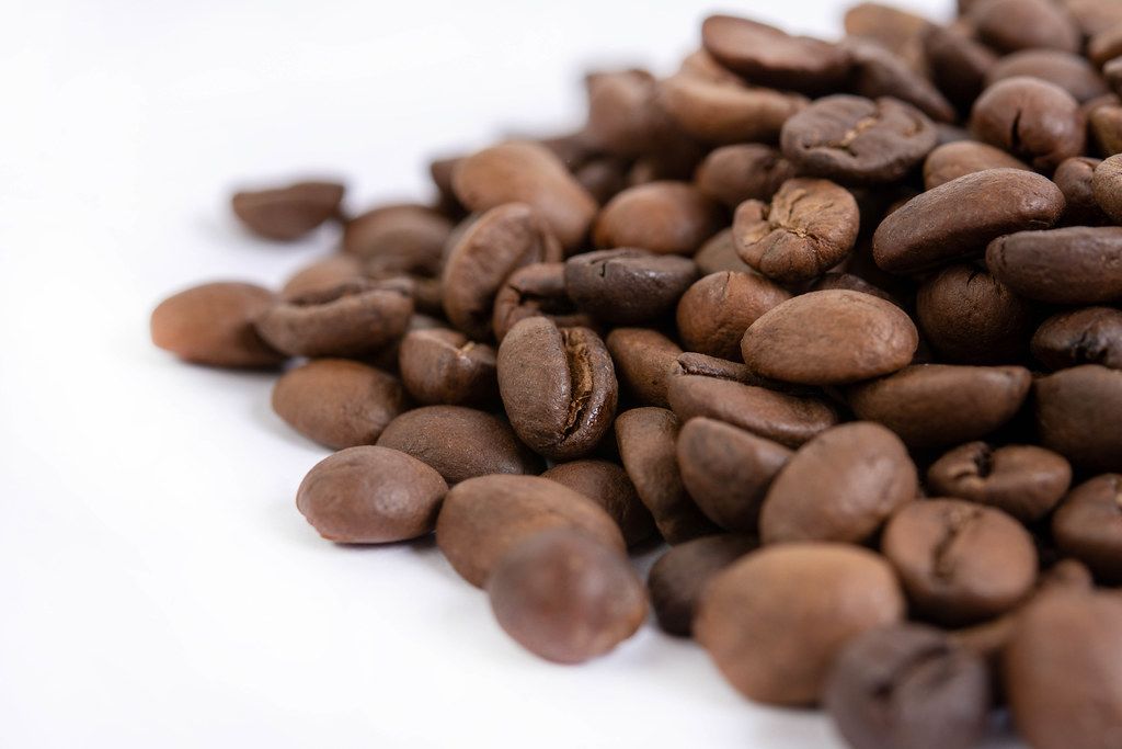 Macro fo Raw Coffee Beans