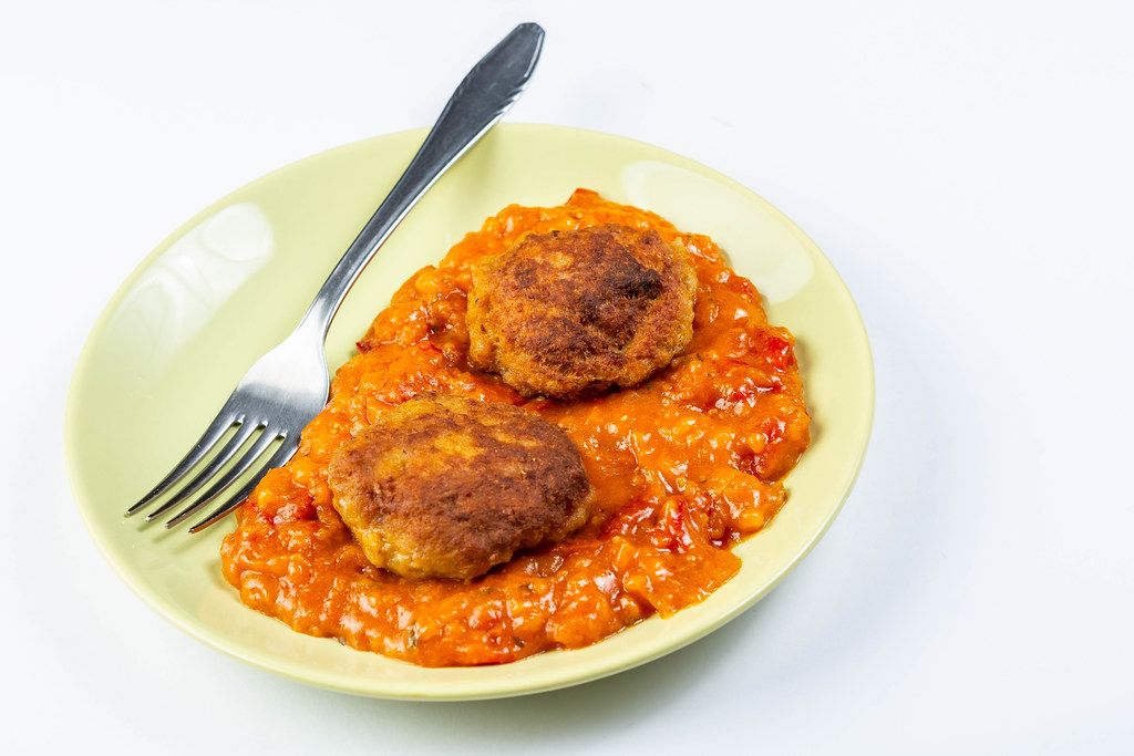 Meatballs with Tomato Stew served on the plate (Flip 2019)