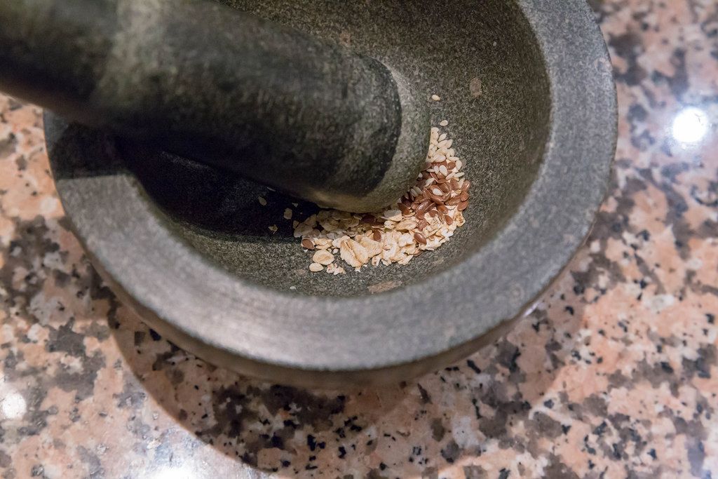 Mortar and pestle made of stone