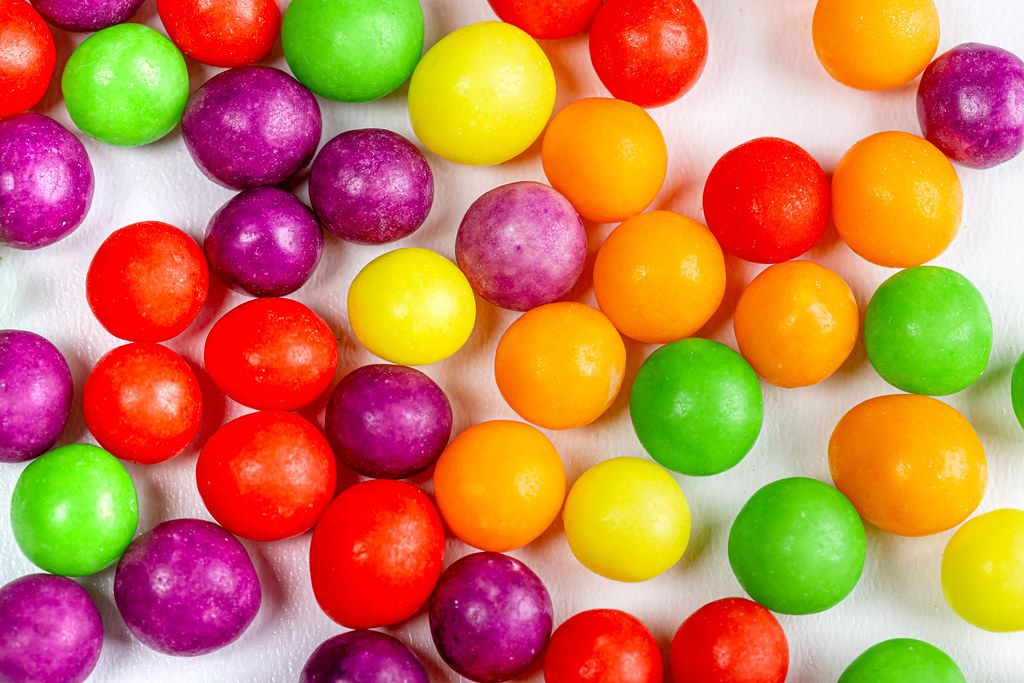 Multicolored round sweet candy background