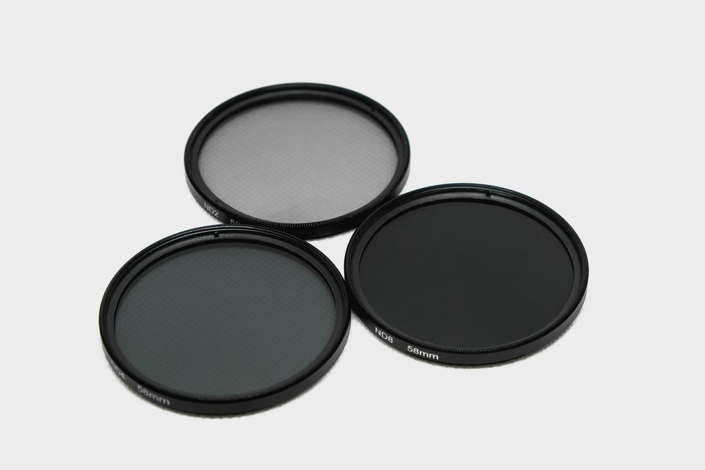 Neutral Density filters on white background