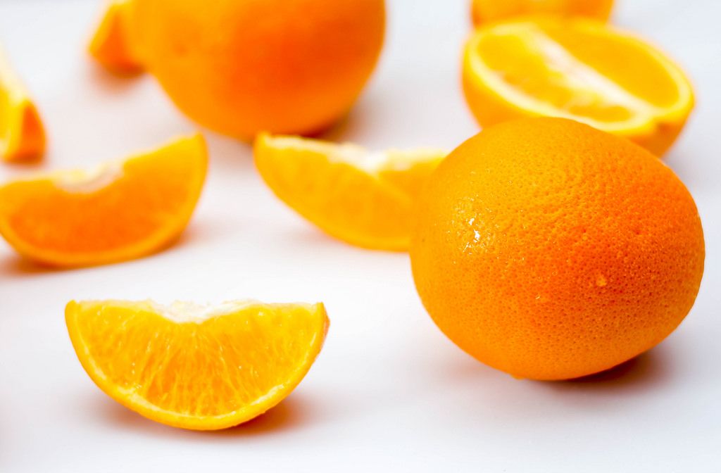 Oranges on a White Background