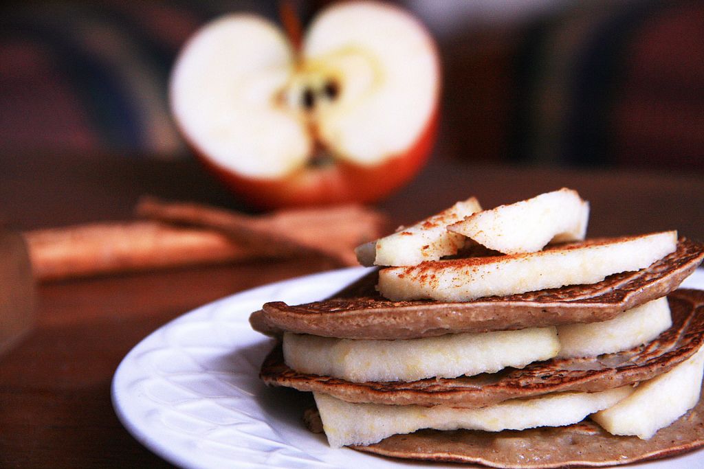 Pancake Stack with Apples and Cinnamon