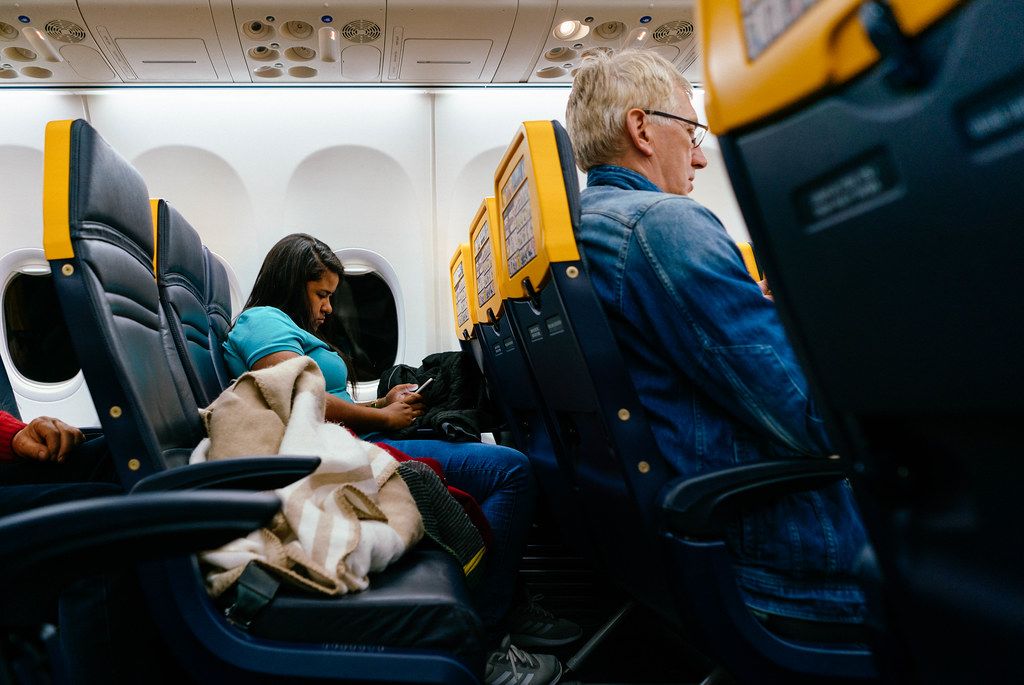 Passenger on board Ryanair airplane (Flip 2019)