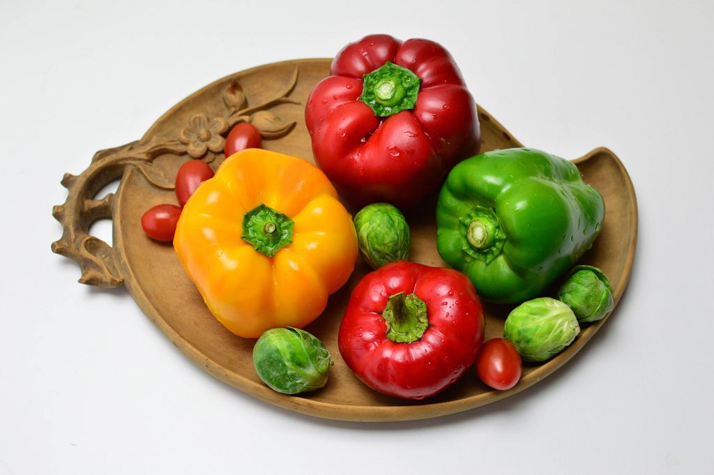 Peppers, brussels sprouts and cherry tomatoes