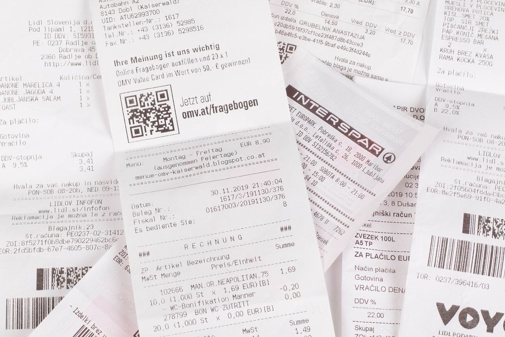 Pile Of Generic Shopping Receipts