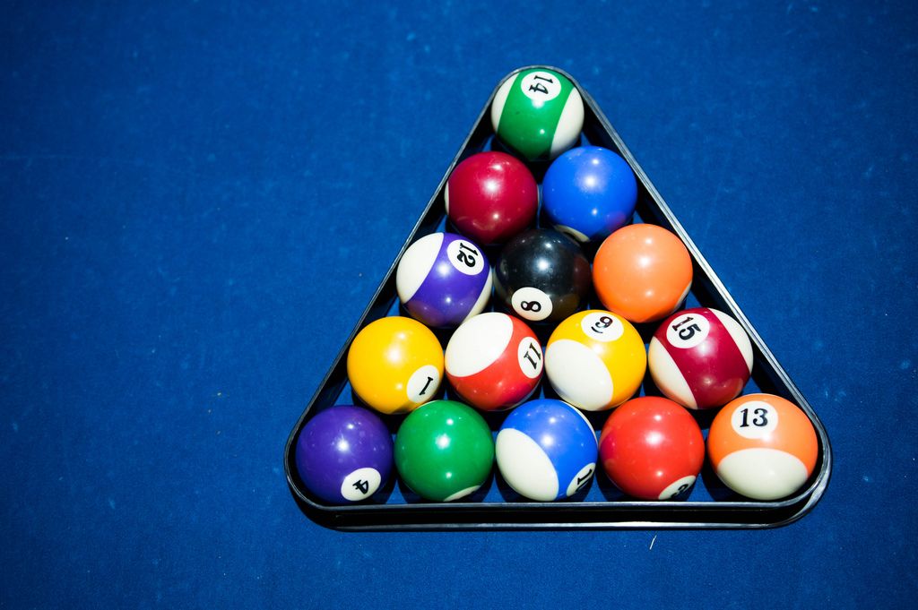 Pool balls and triangle
