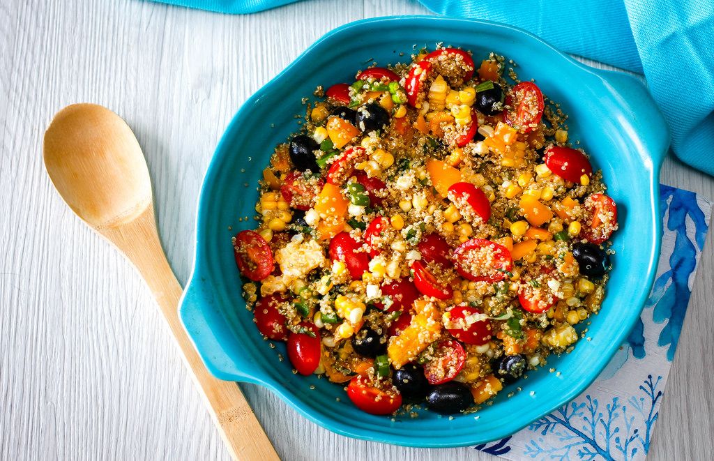 Quinoa Salad with Vegetables Top View