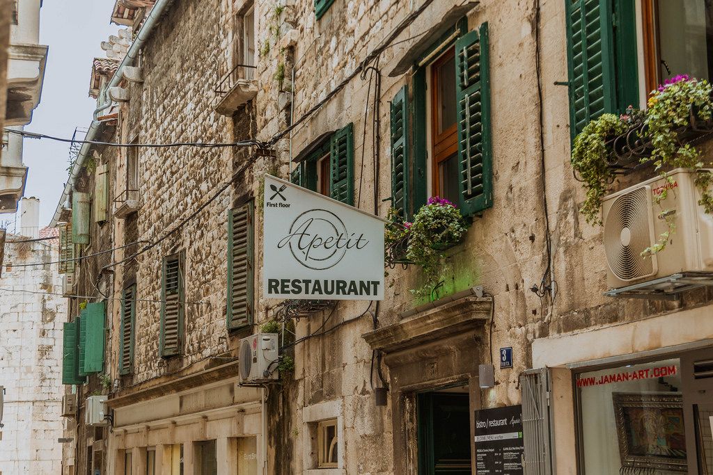 Restaurant sign in Split, Croatia
