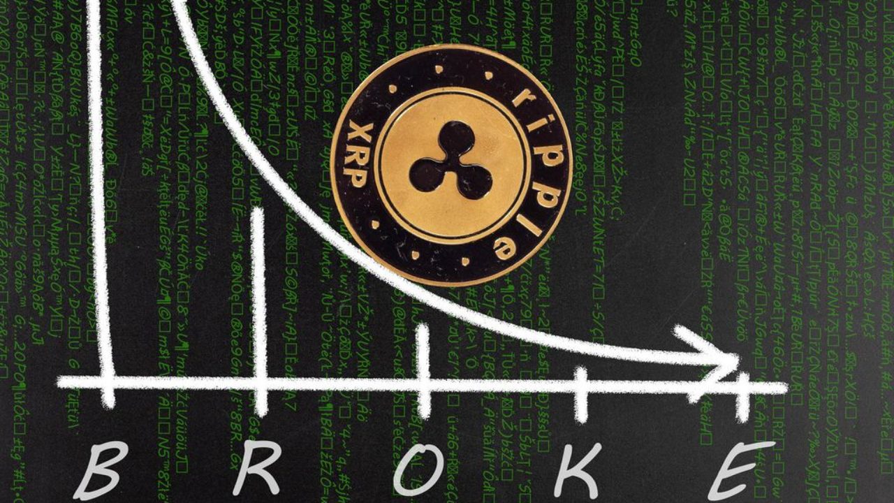 Ripple Coin With Falling Graph And Broke Text Creative Commons Bilder