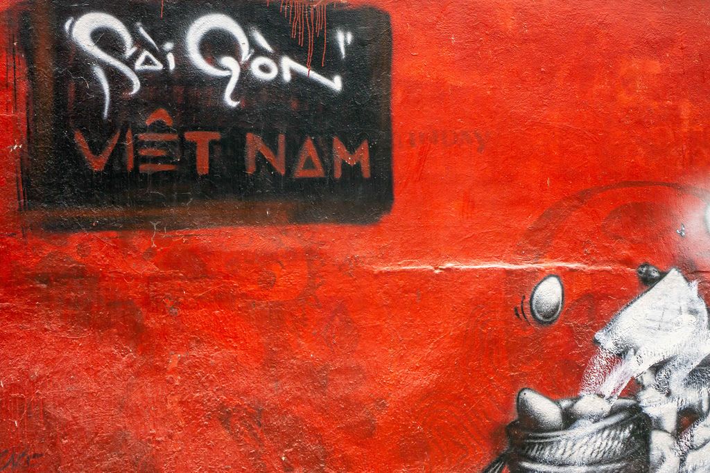 Sai Gon Graffiti on a Wall in Ho Chi Minh City, Vietnam
