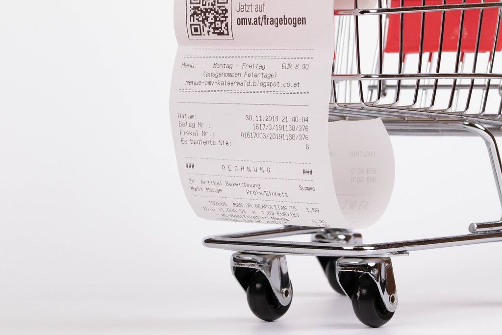 Shopping cart with Receipt