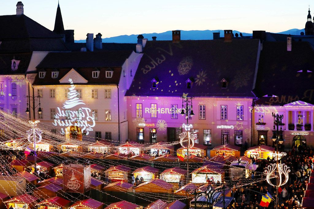Sibiu Christmas market, view from above (Flip 2019)