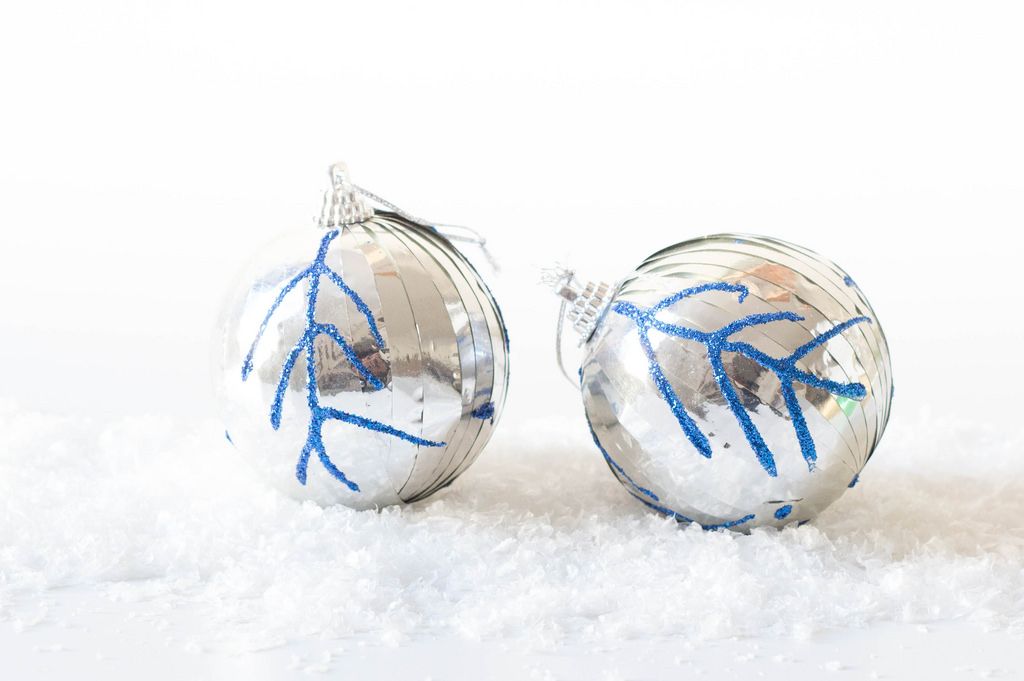 Silver Christmas ball ornaments