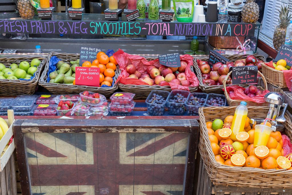 Smoothie-Stand am Markt in London