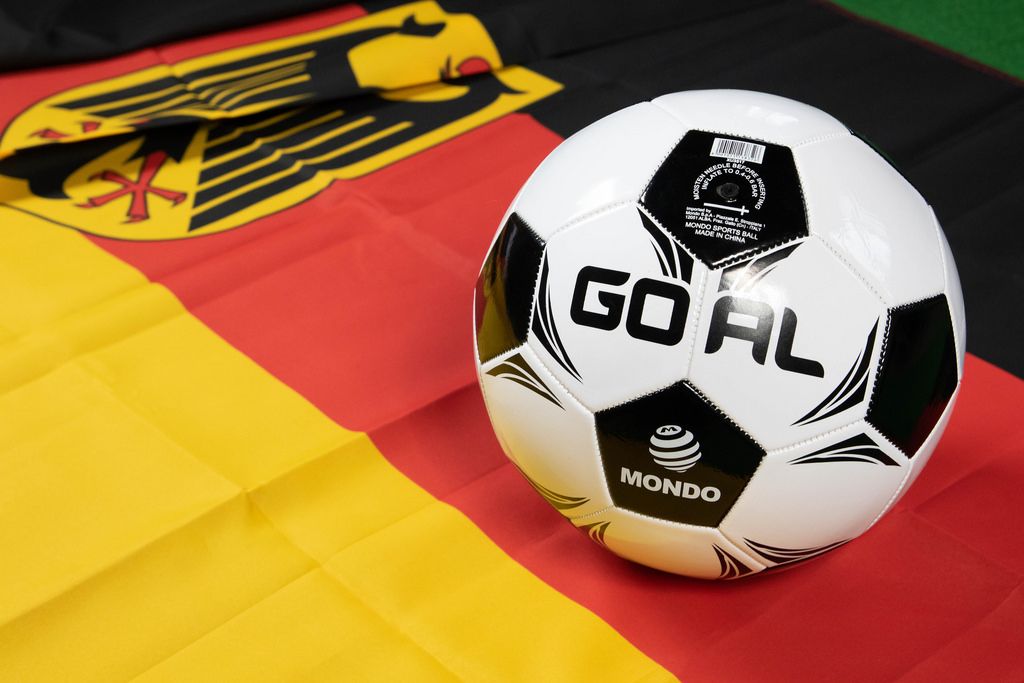 Soccer ball on Germany flag