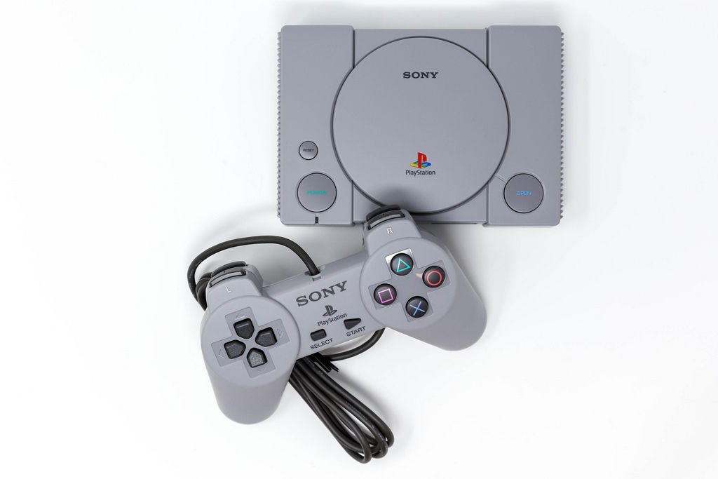 Sony Playstation Mini Classic Konsole in der Aufsicht