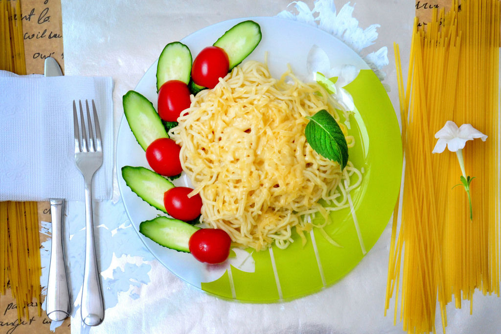 Kürbis-Spaghetti mit Parmesan - Creative Commons Bilder