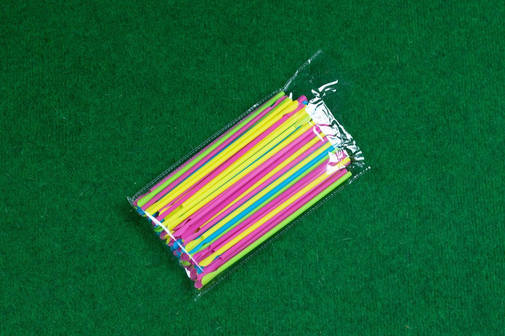 Straws in plastic bag