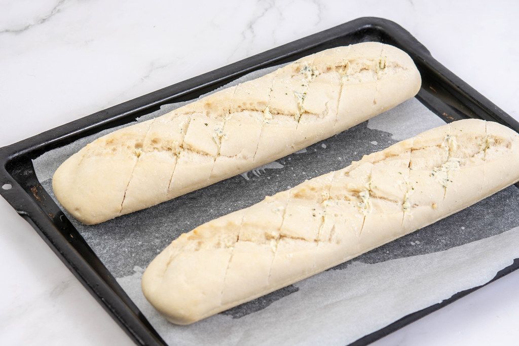 Stuffed Baguettes ready for baking