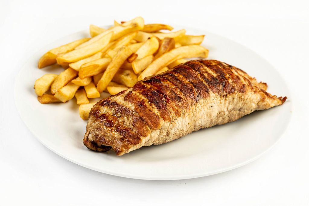 Stuffed pork Meat with French Fries