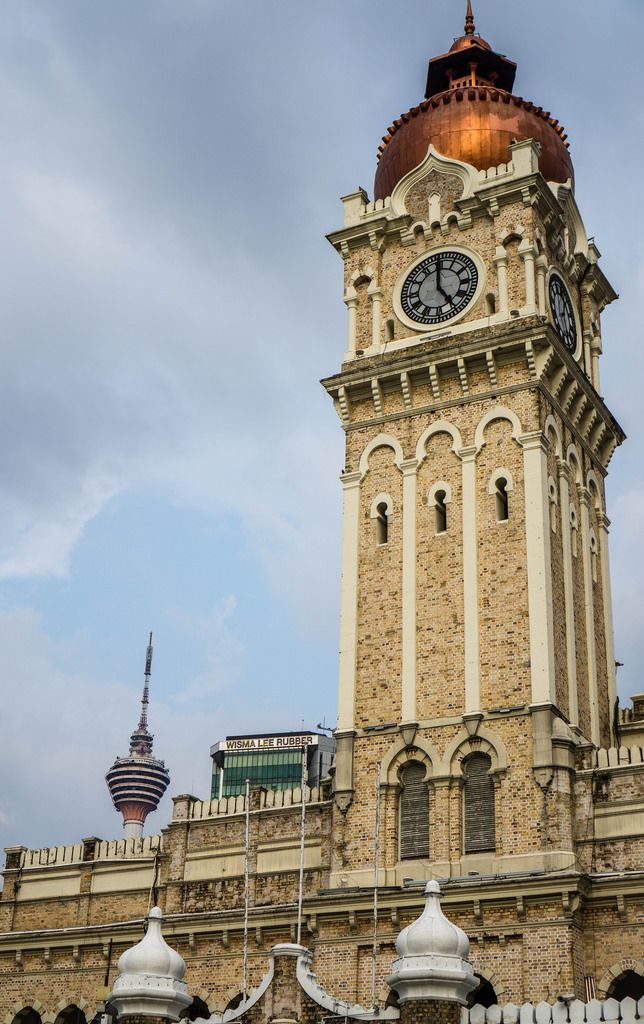 Sultan Abdul Samad Building with KL Tower in the Background in Kuala Lumpur