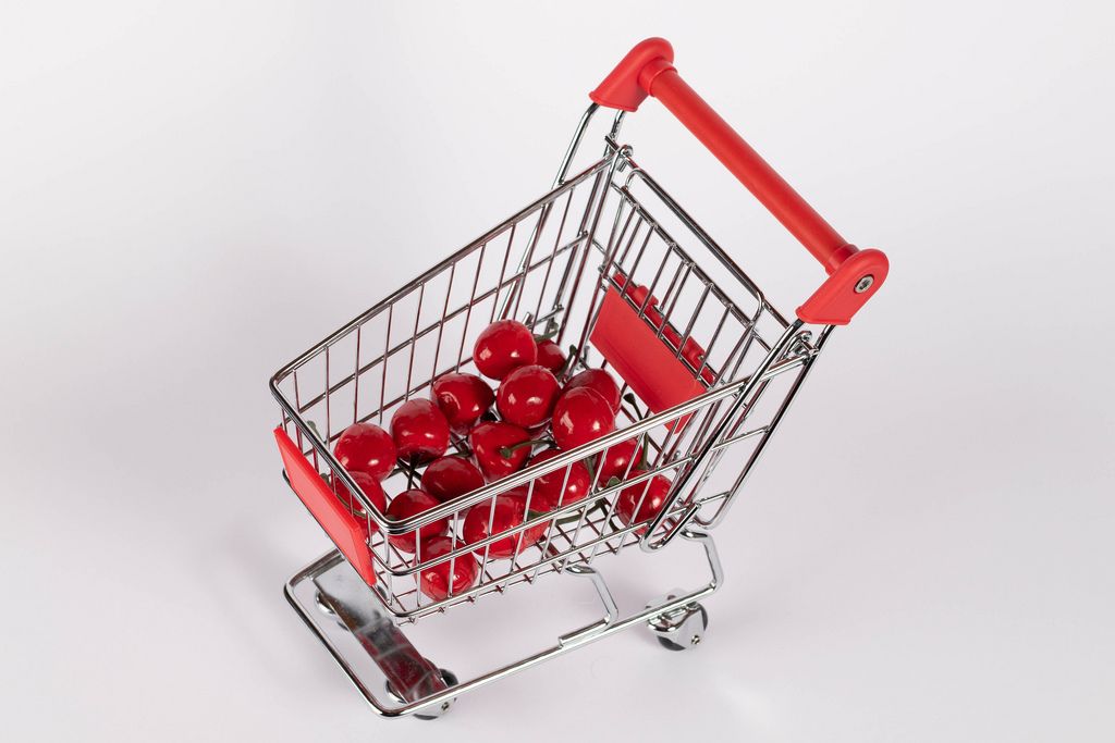 Sweet cherries in shopping cart (Flip 2019) (Flip 2019) Flip 2019