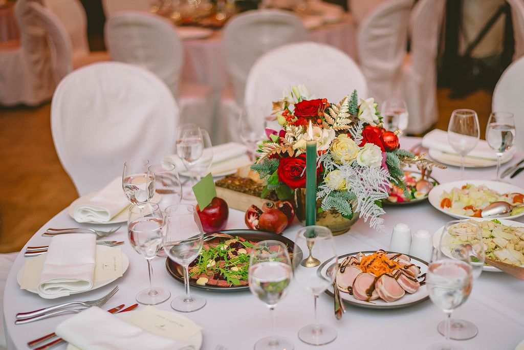 Table set in restaurant for celebration. Industry, arrangement. (Flip 2019) (Flip 2019) Flip 2019