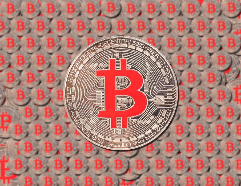 Texture of Bitcoin coins