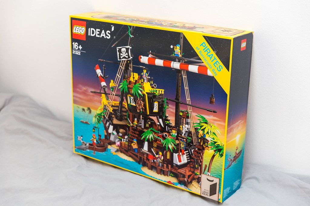 The LEGO Ideas 21322 Pirates of Barracuda Bay shipwreck island model launched in April 2020
